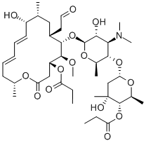 structure of CAS# 35457-80-8, Midecamycin;[(2R,3R,4R,6S)-6-[(2R,3S,4R,5R,6S)-4-Dimethylamino-5-Hydroxy-6-[[(11Z,13E)-10-Hydroxy-5-Methoxy-9,16-Dimethyl-2-Oxo-7-(2-Oxoethyl)-4-Propanoyloxy-1-Oxacyclohexadeca-11,13-Dien-6-Yl]Oxy]-2-Methyl-Tetrahydropyran-3-Yl]Oxy-4-Hydroxy-2,4-Dimethyl-Tetrahydropyran-3-Yl] Propanoate;Propanoic Acid [(2R,3R,4R,6S)-6-[[(2R,3S,4R,5R,6S)-4-Dimethylamino-5-Hydroxy-6-[[(11Z,13E)-10-Hydroxy-5-Methoxy-9,16-Dimethyl-2-Oxo-7-(2-Oxoethyl)-4-(1-Oxopropoxy)-1-Oxacyclohexadeca-11,13-Dien-6-Yl]Oxy]-2-Methyl-3-Tetrahydropyranyl]Oxy]-4-Hydroxy-2,4-Dimethyl-3-Tetrahydropyranyl] Ester;Propionic Acid [(2R,3R,4R,6S)-6-[(2R,3S,4R,5R,6S)-4-Dimethylamino-5-Hydroxy-6-[[(11Z,13E)-10-Hydroxy-2-Keto-7-(2-Ketoethyl)-5-Methoxy-9,16-Dimethyl-4-Propionyloxy-1-Oxacyclohexadeca-11,13-Dien-6-Yl]Oxy]-2-Methyl-Tetrahydropyran-3-Yl]Oxy-4-Hydroxy-2,4-Dimethyl-Tetrahydropyran-3-Yl] Ester