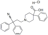 结构式 CAS# 35607-36-4, 1-(3-氰基-3,3-二苯基丙基)-4-苯基哌啶-4-羧酸单盐酸盐