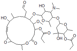 CAS#: 35775-82-7， [6-[4-Dimethylamino-5-Hydroxy-6-[[(14E)-13-Hydroxy-8-Methoxy-3,12-Dimethyl-5-Oxo-10-(2-Oxoethyl)-7-Propanoyloxy-4,17-Dioxabicyclo[14.1.0]Heptadec-14-En-9-Yl]Oxy]-2-Methyloxan-3-Yl]Oxy-4-Hydroxy-2,4-Dimethyloxan-3-Yl] Propanoate