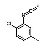 structure of CAS# 362690-57-1, 1-Chloro-4-Fluoro-2-Isothiocyanatobenzene;2-Chloro-5-fluorophenyl isothiocyanate;2-Chloro-5-fluorophenylisothiocyanate;BENZENE,1-CHLORO-4-FLUORO-2-ISOTHIOCYANATO-