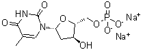 structure of CAS# 365-07-1, 5'-Thymidylic Acid Disodium Salt;[3-Hydroxy-5-(5-Methyl-2,4-Dioxo-Pyrimidin-1-Yl)Tetrahydrofuran-2-Yl]Methyl Dihydrogen Phosphate;[3-Hydroxy-5-(5-Methyl-2,4-Dioxo-1-Pyrimidinyl)-2-Tetrahydrofuranyl]Methyl Dihydrogen Phosphate;[5-(2,4-Diketo-5-Methyl-Pyrimidin-1-Yl)-3-Hydroxy-Tetrahydrofuran-2-Yl]Methyl Dihydrogen Phosphate