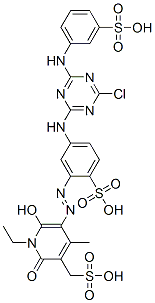 CAS#: 36508-10-8， 4-[[4-Chloro-6-[(3-Sulfophenyl)Amino]-1,3,5-Triazin-2-Yl]Amino]-2-[(2Z)-2-[1-Ethyl-4-Methyl-2,6-Dioxo-5-(Sulfomethyl)Pyridin-3-Ylidene]Hydrazinyl]Benzenesulfonic Acid
