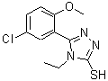 structure of CAS# 369394-90-1, 5-(5-Chloro-2-Methoxyphenyl)-4-Ethyl-4H-1,2,4-Triazole-3-Thiol;1H-1,2,4-<wbr>Triazole-<wbr>5(4H)-thi<wbr>one, 3-(5<wbr>-chloro-2<wbr>-methoxyp<wbr>henyl)-4-<wbr>ethyl-;5-(5-chloro-2-methoxyphenyl)-4-ethyl-1,2,4-triazole-3-thiol;5-(5-Chlo<wbr>ro-2-meth<wbr>oxyphenyl<wbr>)-4-ethyl<wbr>-2,4-dihy<wbr>dro-3H-1,<wbr>2,4-triaz<wbr>ole-3-thi<wbr>one #