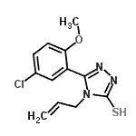 结构式 CAS# 369396-84-9, 4-烯丙基-5-(5-氯-2-甲氧基苯基)-4H-1,2,4-三唑-3-硫醇