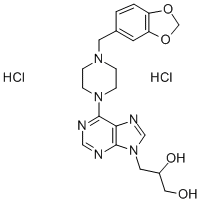 CAS#: 37425-30-2， 3-[6-[4-(1,3-Benzodioxol-5-Ylmethyl)Piperazin-1-Yl]Purin-9-Yl]Propane-1,2-Diol Dihydrochloride