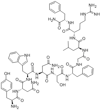 structure of CAS# 374675-21-5, Kisspeptin-10;METASTIN (45-54) AMIDE, HUMAN;Kisspeptin-14 (5-14) (Human);KISSPEPTIN-13 (4-13) (HUMAN)