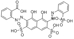 CAS#: 3772-44-9， 2-((7-((2-Arsonophenyl)azo)-1,8-dihydroxy-3,6-disulpho-2-naphthyl)azo)benzoic acid