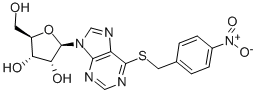structure of CAS# 38048-32-7, S-(4-Nitrobenzyl)-6-Thioinosine;2-(Hydroxymethyl)-5-[6-[(4-Nitrophenyl)Methylsulfanyl]Purin-9-Yl]Tetrahydrofuran-3,4-Diol;2-(Hydroxymethyl)-5-[6-[(4-Nitrophenyl)Methylthio]-9-Purinyl]Tetrahydrofuran-3,4-Diol;2-Methylol-5-[6-[(4-Nitrobenzyl)Thio]Purin-9-Yl]Tetrahydrofuran-3,4-Diol