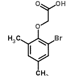 structure of CAS# 38206-98-3, (2-Bromo-4,6-Dimethylphenoxy)Acetic Acid;(2-bromo-4,6-dimethylphenoxy)acetic acid;(2-Bromo-4,6-dimethyl-phenoxy)-acetic acid;acetic acid, (2-bromo-4,6-dimethylphenoxy)