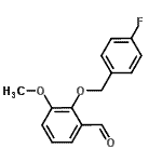 structure of CAS# 384860-70-2, 2-[(4-Fluorobenzyl)Oxy]-3-Methoxybenzaldehyde;2-((4-fluorobenzyl)oxy)-3-methoxybenzaldehyde;2-[(4-fluorobenzyl)oxy]-3-methoxybenzaldehyde;2-[(4-fluorophenyl)methoxy]-3-methoxybenzaldehyde