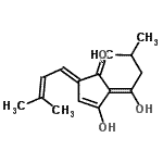CAS 登录号：38574-23-1， (2E,5E)-3-羟基-2-(1-羟基-3-甲基丁亚基)-5-(3-甲基-2-丁烯-1-亚基)-3-环戊烯-1-酮