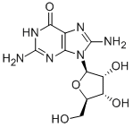 结构式 CAS# 3868-32-4, 8-氨基鸟苷