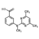 结构式 CAS# 387350-52-9, 3-[(4,6-二甲基-2-嘧啶基)(甲基)氨基]苯甲酸