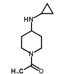 structure of CAS# 387358-46-5, 1-[4-(Cyclopropylamino)-1-Piperidinyl]Ethanone;1-(4-(cyclopropylamino)piperidin-1-yl)ethanone;1-[4-(Cyclopropylamino)piperidin-1-yl]ethan-1-one;1-acetyl-4-(cyclopropylamino)piperidine