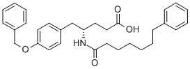 structure of CAS# 393569-31-8, (S)-5-(4-Benzyloxyphenyl)-4-((7-phenylheptanoyl)amino)pentanoic acid
