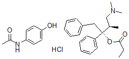 CAS#: 39400-85-6， N-(4-hydroxyphenyl)-Acetamide mixt. with (S-(R*,S*))-3-(dimethylamino)-2-methyl-1-phenyl-1-(phenylmethyl)propyl propanoate hydrochloride