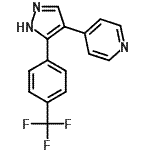 结构式 CAS# 396129-66-1, 4-{5-[4-(三氟甲基)苯基]-1H-吡唑-4-基}吡啶