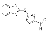 structure of CAS# 39689-08-2, 5-(1H-Benzoimidazol-2-Ylsulfanyl)-Furan-2-Carbaldehyde;5-(1H-Benzimidazol-2-Ylthio)-2-Furancarboxaldehyde;5-(1H-Benzimidazol-2-Ylthio)Furfural;Aronis001215