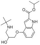 structure of CAS# 39731-05-0, 4-[3-[(1,1-Dimethylethyl)Amino]-2-Hydroxypropoxy]-1H-Indole-2-Carboxylic Acid, 1-Methylethyl Ester;Isopropyl 4-[3-(Tert-Butylamino)-2-Hydroxy-Propoxy]-1H-Indole-2-Carboxylate;4-[3-(Tert-Butylamino)-2-Hydroxypropoxy]-1H-Indole-2-Carboxylic Acid Isopropyl Ester;4-[3-(Tert-Butylamino)-2-Hydroxy-Propoxy]-1H-Indole-2-Carboxylic Acid Isopropyl Ester
