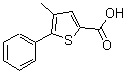 structure of CAS# 40133-12-8, 4-Methyl-5-Phenyl-2-Thiophenecarboxylic Acid;4-methyl-5-phenyl-2-thiophenecarboxylic acid;4-Methyl-5-phenyl-thiophene-2-carboxylic acid;AA-516/30040014