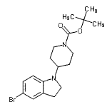 structure of CAS# 401565-86-4, 2-Methyl-2-Propanyl 4-(5-Bromo-2,3-Dihydro-1H-Indol-1-Yl)-1-Piperidinecarboxylate;1-PIPERID<wbr>INECARBOX<wbr>YLICACID,<wbr> 4-(5-BRO<wbr>MO-2,3-DI<wbr>HYDRO-1H-<wbr>INDOL-1-Y<wbr>L)-, 1,1-<wbr>DIMETHYLE<wbr>THYL ESTER