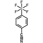 structure of CAS# 401892-85-1, 4-(Pentafluoro-lambda<Sup>6</Sup>-Sulfanyl)Benzonitrile;4-(Pentafluorosulfanyl)benzonitrile;4-Cyanophenylsulfur pentafluoride;4-Cyanoph<wbr>enylsulfu<wbr>r pentafl<wbr>uoride; 4<wbr>-(Pentafl<wbr>uorosulfa<wbr>nyl)benzo<wbr>nitrile