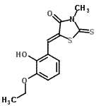 CAS 登录号：402932-19-8， (5Z)-5-(3-乙氧基-2-羟基苄亚基)-3-甲基-2-硫代-1,3-噻唑烷-4-酮