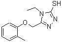 structure of CAS# 403990-81-8, 4-Ethyl-5-[(2-Methylphenoxy)Methyl]-4H-1,2,4-Triazole-3-Thiol;4-Ethyl-5-[(2-methylphenoxy)methyl]-;4-ethyl-5-[(2-methylphenoxy)methyl]-1,2,4-triazole-3-thiol;4H-1,2,4-triazole-3-thiol