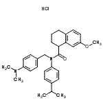 structure of CAS# 405098-33-1, N-[4-(Dimethylamino)Benzyl]-N-(4-Isopropylphenyl)-7-Methoxy-1,2,3,4-Tetrahydro-1-Naphthalenecarboxamide Hydrochloride (1:1);C5a Receptor Antagonist, W-54011;N-[[4-(di<wbr>methylami<wbr>no)phenyl<wbr>]methyl]-<wbr>1,2,3,4-t<wbr>etrahydro<wbr>-7-methox<wbr>y-n-[4-(1<wbr>-methyl e<wbr>thyl)phen<wbr>yl]-1-nap<wbr>hthalenec<wbr>arboxamid<wbr>e hydroch<wbr>loride;N-[[4-(di<wbr>methylami<wbr>no)phenyl<wbr>]methyl]-<wbr>1,2,3,4-t<wbr>etrahydro<wbr>-7-methox<wbr>y-n-[4-(1<wbr>-methylet<wbr>hyl)pheny<wbr>l]-1-naph<wbr>thaleneca<wbr>rboxamide<wbr> hydrochl<wbr>oride