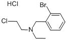 structure of CAS# 40616-75-9, N-(2-Chloroethyl)-N-Ethyl-2-Bromobenzylamine Hydrochloride;(2-Bromophenyl)Methyl-(2-Chloroethyl)-Ethyl-Ammonium Chloride;(2-Bromophenyl)Methyl-(2-Chloroethyl)-Ethylammonium Chloride;(2-Bromobenzyl)-(2-Chloroethyl)-Ethyl-Ammonium Chloride