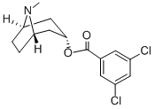 structure of CAS# 40796-97-2, 3-Tropanyl 3,5-Dichlorobenzoate;3,5-Dichlorobenzoic Acid [(1R,5S)-8-Methyl-8-Azoniabicyclo[3.2.1]Octan-3-Yl] Ester;Zinc00033131;Zinc00033132