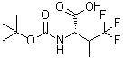 结构式 CAS# 409333-54-6, 叔丁氧羰基-D,L-4,4,4-三氟缬氨酸