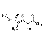 结构式 CAS# 41068-27-3, 3-(4-甲氧基-3-甲基-2-噻吩基)-2-丁酮