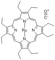 structure of CAS# 41636-35-5, 2,3,7,8,12,13,17,18-Octaethyl-21H,23H-Porphine Ruthenium(II) Carbonyl