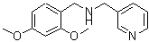 structure of CAS# 418777-28-3, 1-(2,4-Dimethoxyphenyl)-N-(3-Pyridinylmethyl)Methanamine;(2,4-dimethoxybenzyl)(3-pyridinylmethyl)amine;(2,4-dimethoxybenzyl)(pyridin-3-ylmethyl)amine;(2,4-Dimethoxy-benzyl)-pyridin-3-ylmethyl-amine