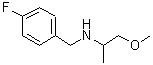 structure of CAS# 418786-13-7, N-(4-Fluorobenzyl)-1-Methoxy-2-Propanamine;(4-fluorobenzyl)(2-methoxy-1-methylethyl)amine;[(4-fluorophenyl)methyl](2-methoxy-isopropyl)amine;BAS 06502150