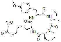 CAS 登录号：42002-26-6， 环(O-甲基酪氨酸-L-异亮氨酸-L-哌啶酸-2-氨基-8-氧代-9,10-环氧癸酸)