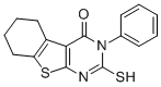 结构式 CAS# 42076-13-1, 2-巯基-3-苯基-5,6,7,8-四氢-3H-苯并[4,5]噻吩并[2,3-d]嘧啶-4-酮
