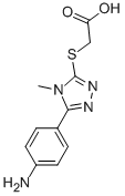 structure of CAS# 421567-49-9, [5-(4-Amino-Phenyl)-4-Methyl-4 H-[1,2,4]Triazol-3-Ylsulfanyl]-Acetic Acid;2-[[5-(4-Aminophenyl)-4-Methyl-1,2,4-Triazol-3-Yl]Thio]Acetate;2-[[5-(4-Aminophenyl)-4-Methyl-1,2,4-Triazol-3-Yl]Sulfanyl]Ethanoate;Zinc00112354