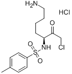 structure of CAS# 4238-41-9, Tosyl-L-lysyl-chloromethane hydrochloride;N-[(1S)-5-Amino-1-(2-Chloroacetyl)Pentyl]-4-Methyl-Benzenesulfonamide Hydrochloride;N-[(1S)-5-Amino-1-(2-Chloro-1-Oxoethyl)Pentyl]-4-Methylbenzenesulfonamide Hydrochloride;N-[(3S)-7-Amino-1-Chloro-2-Oxo-Heptan-3-Yl]-4-Methyl-Benzenesulfonamide Hydrochloride