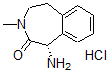 structure of CAS# 425663-71-4, (1S)-1-Amino-1,3,4,5-Tetrahydro-3-Methyl-2H-3-Benzazepin-2-One Hydrochloride (1:1);2H-3-Benzazepin-2-One, 1-Amino-1,3,4,5-Tetrahydro-3-Methyl-, Hydrochloride (1:1), (1S)-;2H-3-Benzazepin-2-One, 1-Amino-1,3,4,5-Tetrahydro-3-Methyl-, Hydrochloride (1:1);(S)-1-Amino-3-Methyl-4,5-Dihydro-1H-Benzo[D]Azepin-2(3H)-One Hydrochloride