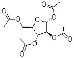 structure of CAS# 43225-70-3, alpha-D-Arabinofuranose 1,2,3,5-Tetraacetate;[4,5-Diacetoxy-2-(Acetoxymethyl)Tetrahydrofuran-3-Yl] Acetate;Acetic Acid [4,5-Diacetoxy-2-(Acetoxymethyl)-3-Tetrahydrofuranyl] Ester;Acetic Acid [4,5-Diacetoxy-2-(Acetoxymethyl)Tetrahydrofuran-3-Yl] Ester