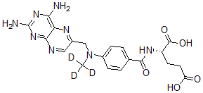 structure of CAS# 432545-63-6, N-[4-[[(2,4-Diamino-6-Pteridinyl)Methyl]Methyl-D3-Amino]Benzoyl]-L-Glutamic Acid