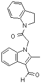 结构式 CAS# 433963-38-3, 1-[2-(2,3-二氢-吲哚-1-基)-2-氧代-乙基]-2-甲基-1H-吲哚-3-甲醛