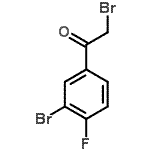 structure of CAS# 435273-49-7, 2-Bromo-1-(3-Bromo-4-Fluorophenyl)Ethanone;2,3'-Dibromo-4'-fluoroacetophenone;2-Bromo-1<wbr>-(3-bromo<wbr>-4-fluoro<wbr>phenyl)et<wbr>han-1-one<wbr>, 2,3'-Di<wbr>bromo-4'-<wbr>fluoroace<wbr>tophenone;2-bromo-1-(3-bromo-4-fluorophenyl)ethanone