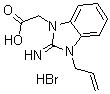 structure of CAS# 435342-05-5, 2,3-Dihydro-2-Imino-3-(2-Propen-1-Yl)-1H-Benzimidazole-1-Aceticacid Hydrobromide;2-(3-Allyl-2-Amino-Benzimidazol-1-Ium-1-Yl)Acetate;2-(3-Allyl-2-Amino-1-Benzimidazol-1-Iumyl)Acetate;2-(2-Amino-3-Prop-2-Enyl-Benzimidazol-1-Ium-1-Yl)Ethanoate