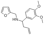 structure of CAS# 435342-09-9, [1-(3,4-Dimethoxy-Phenyl)-But-3-Enyl]-Furan-2-Ylmethyl-Amine;[(1R)-1-(3,4-Dimethoxyphenyl)But-3-Enyl]-(2-Furylmethyl)Ammonium;Zinc00300122