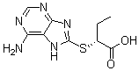 结构式 CAS# 436086-77-0, 2-[(6-氨基-9H-嘌呤-8-基)硫代]-丁酸