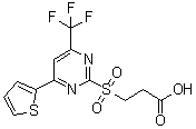 结构式 CAS# 436088-50-5, 3-(4-噻吩-2-基-6-三氟甲基-嘧啶-2-磺酰基)-丙酸