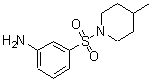 structure of CAS# 436091-54-2, 3-[(4-Methyl-1-Piperidinyl)Sulfonyl]Aniline;3-((4-methylpiperidin-1-yl)sulfonyl)aniline;3-(4-Methyl-piperidine-1-sulfonyl)-phenylamine;MFCD03051639